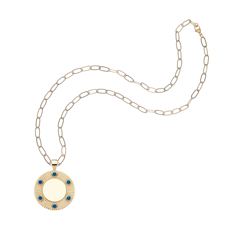 Jane Win FOREVER Around The Sun Drawn Link Necklace, Lapis