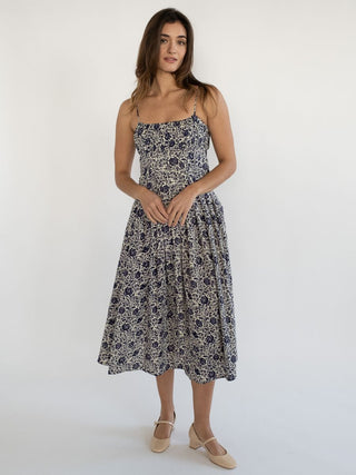 Mille Tully Dress, Indigo Floral