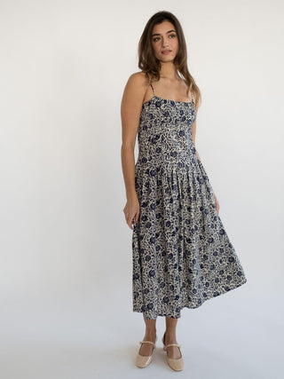 Mille Tully Dress, Indigo Floral