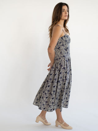 Mille Tully Dress, Indigo Floral