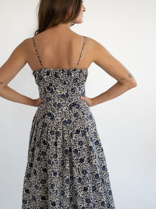 Mille Tully Dress, Indigo Floral