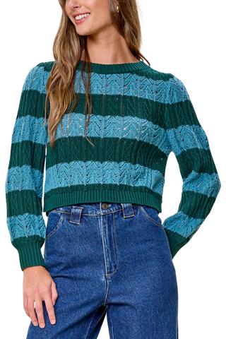 Cleobella Velma Sweater, Striped Smoke Blue June Bug