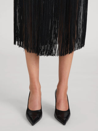 Frame The Fringe Midi Skirt, Black