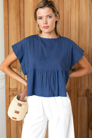 TS Love Tomas Dolman Peplum Top, Blue Indigo