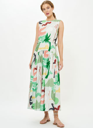 Oliphant Sleeveless Piped Maxi, Paradiso Petal