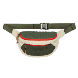 The Great The Plush Colorblock Hip-Pack, Cream & Army