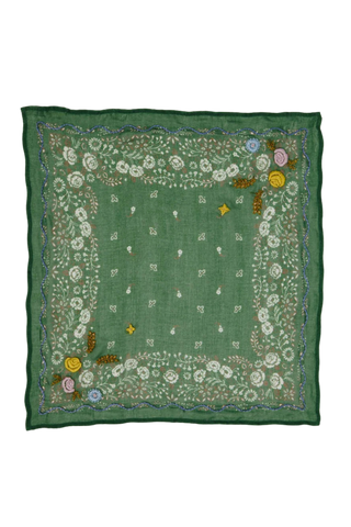 Chan Luu Embroidered Floral Bandana, English Ivy