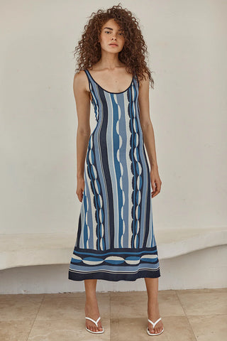 Misa Tali Dress, Geo Stripe Knit
