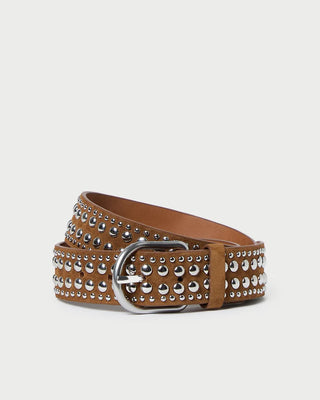 Loeffler Randall Isaac Studded Belt, Cacao
