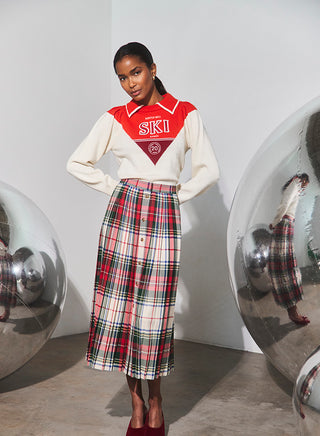Hunter Bell Harlan Skirt, Kensington Plaid Crimson