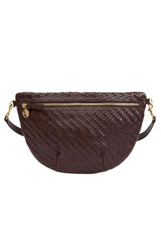 Clare V. Grande Fanny, Chocolate Woven Zig-Zag