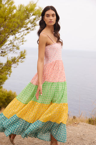 Oliphant Smocked Back Maxi, Aster Pink