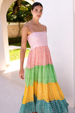 Oliphant Smocked Back Maxi, Aster Pink
