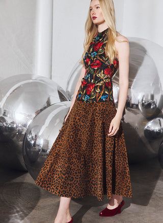 Hunter Bell Ida Skirt, Soho Leopard Camel