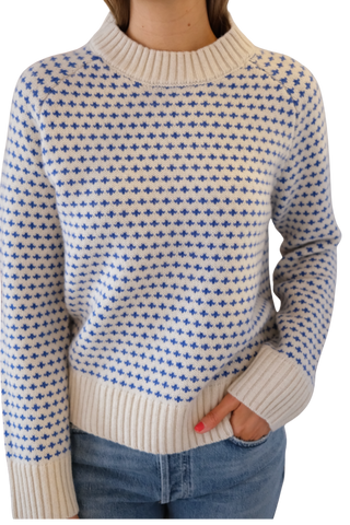 Marea Lodge Sweater, Ivory Tidal Birdseye