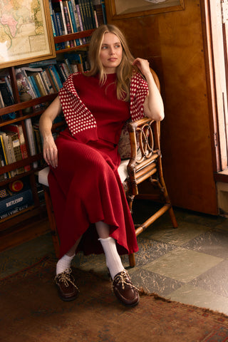 OBL Fifi Knit Top, Crimson