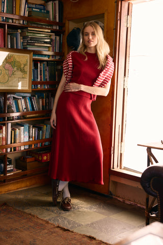 OBL Fifi Knit Top, Crimson