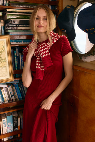 OBL Fifi Knit Top, Crimson