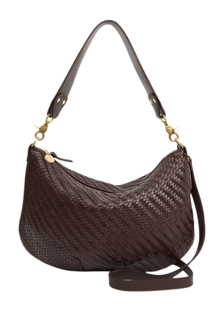 Clare V. Moyen Messenger, Chocolate Woven Zig-Zag