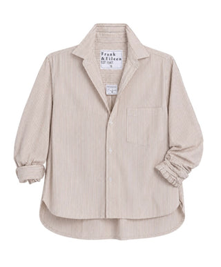 Frank & Eileen Silvio Untuckable Button-Up Shirt, Tan Stripe