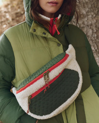 The Great The Plush Colorblock Hip-Pack, Cream & Army