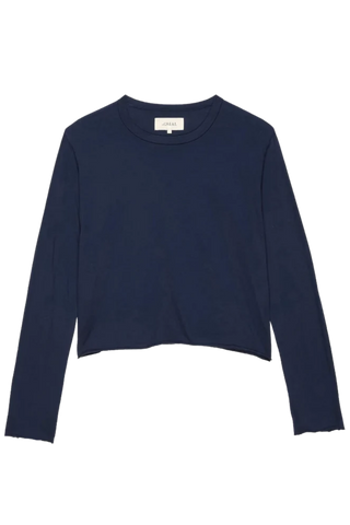 The Great The Long Sleeve Crop Tee, True Navy