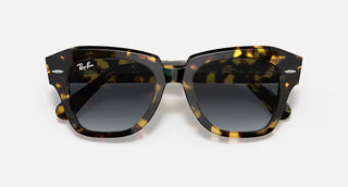 Ray-Ban State Street Yellow Havana Sunglasses, Light Blue Gradient