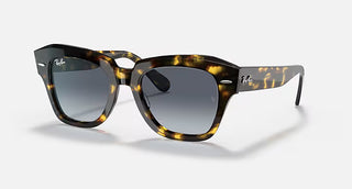 Ray-Ban State Street Yellow Havana Sunglasses, Light Blue Gradient
