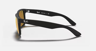 Ray-Ban Justin Sunglasses, Rubber Black Red Mirror