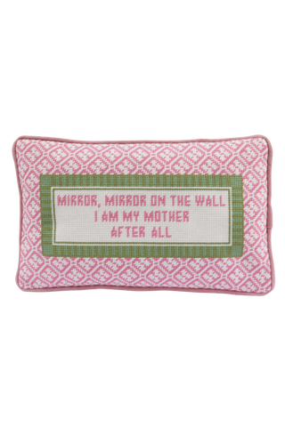 Furbish Studio Needlepoint Pillow, Mirror Mirror