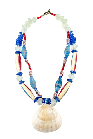 Twine & Twig Layered Shell 18" Necklace, Cape Cod