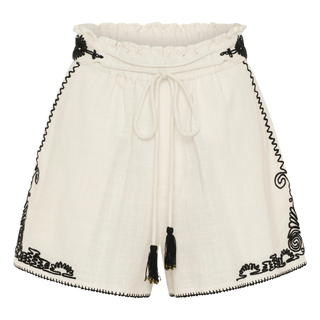 Ilio Nema Diana Shorts, White and Black