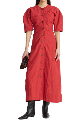 Apiece Apart Noor Button Front Maxi, Riding Red