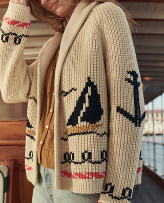 The Great The Sailboat Lodge Cardigan, Cream
