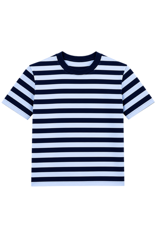 Frame Boxy Tee, Chambray Stripe