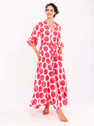 Nimo With Love Marigold Dress, Ikat Pink Orange