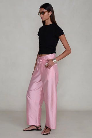 Chan Luu Techno Taffeta Barrel Pant, Rose