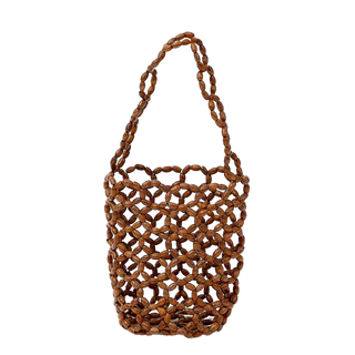 Hat Attack Isla Beaded Mini Bag, Brown