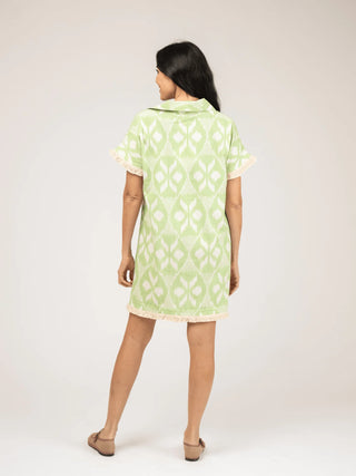 Beau & Ro Beach Tunic, Lime Ikat