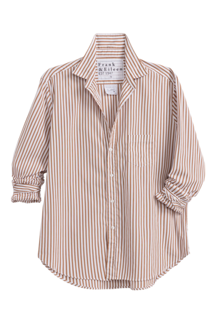 Frank & Eileen Relaxed Button-Up Shirt, Tan White Stripe