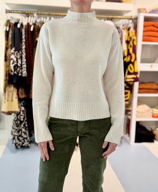 One Grey Day Velma Cashmere Mockneck, Ivory