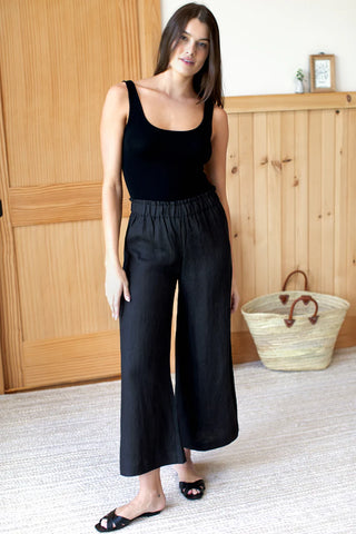 TS Love Tomas Pull On Pocket Pant, Jet Black Linen