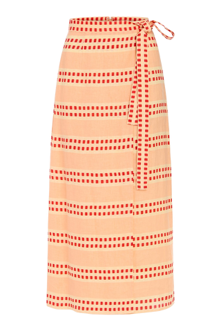 Olivia by Livro Leigh Wrap Skirt, Spanish Stripes