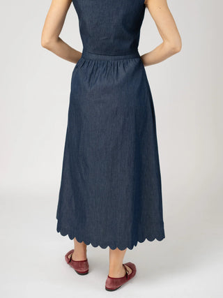 Beau & Ro Markey Skirt, Indigo Blue