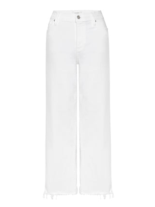 Frame Le Slim Palazzo Crop, White Raw Fray