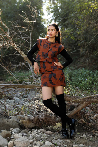 Beyond by Vera Lennon Skirt, Noir Bloom Brown