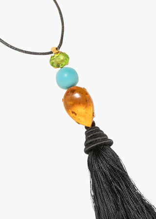 Jennifer Behr Izzie Tassel Necklace, Black