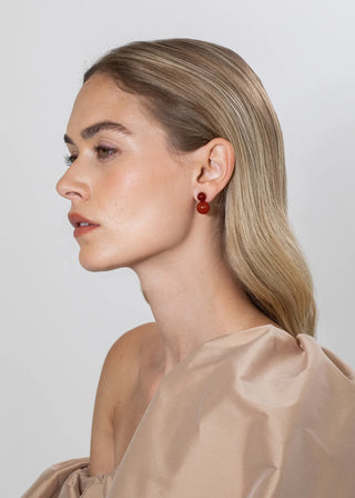 Jennifer Behr Cara Earrings, Carnelian