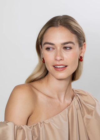 Jennifer Behr Cara Earrings, Carnelian