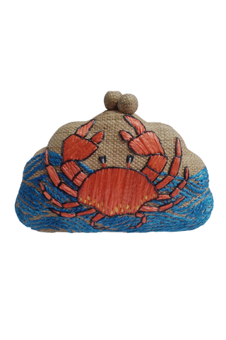 Serpui Maya Crab Embroidery Bag